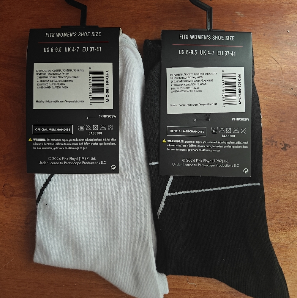 NWT Pink Floyd Women's Socks Dark Side Of The Moon Set - Picture 2 of 4